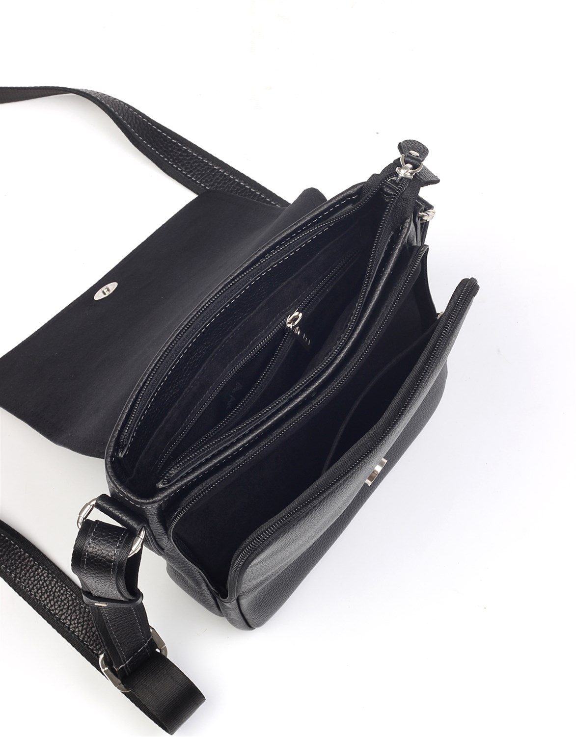 Floter Siyah - Omuzdan Askılı Deri Çanta 303