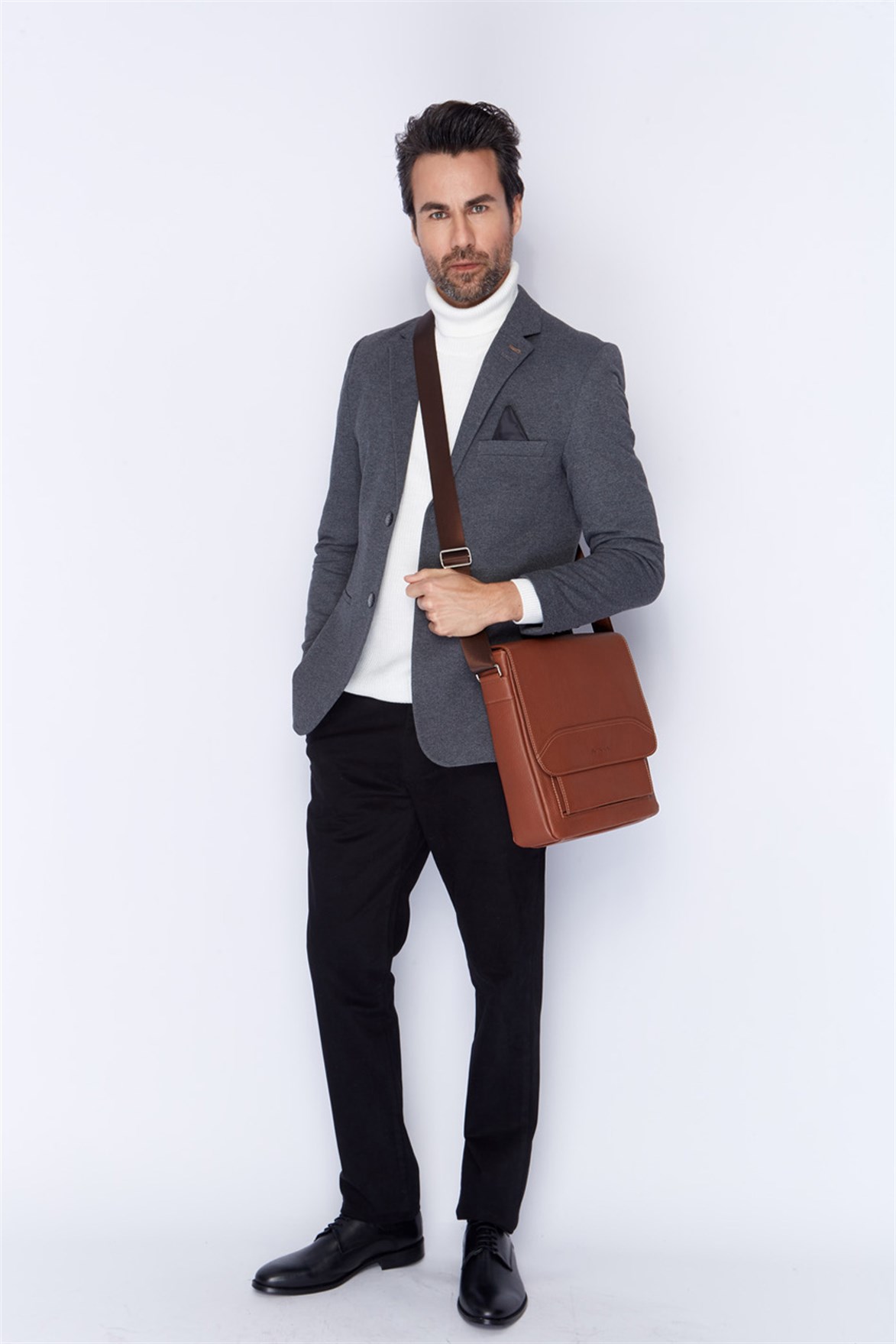 Genuine Leather Shoulder Bag - 353 - 6