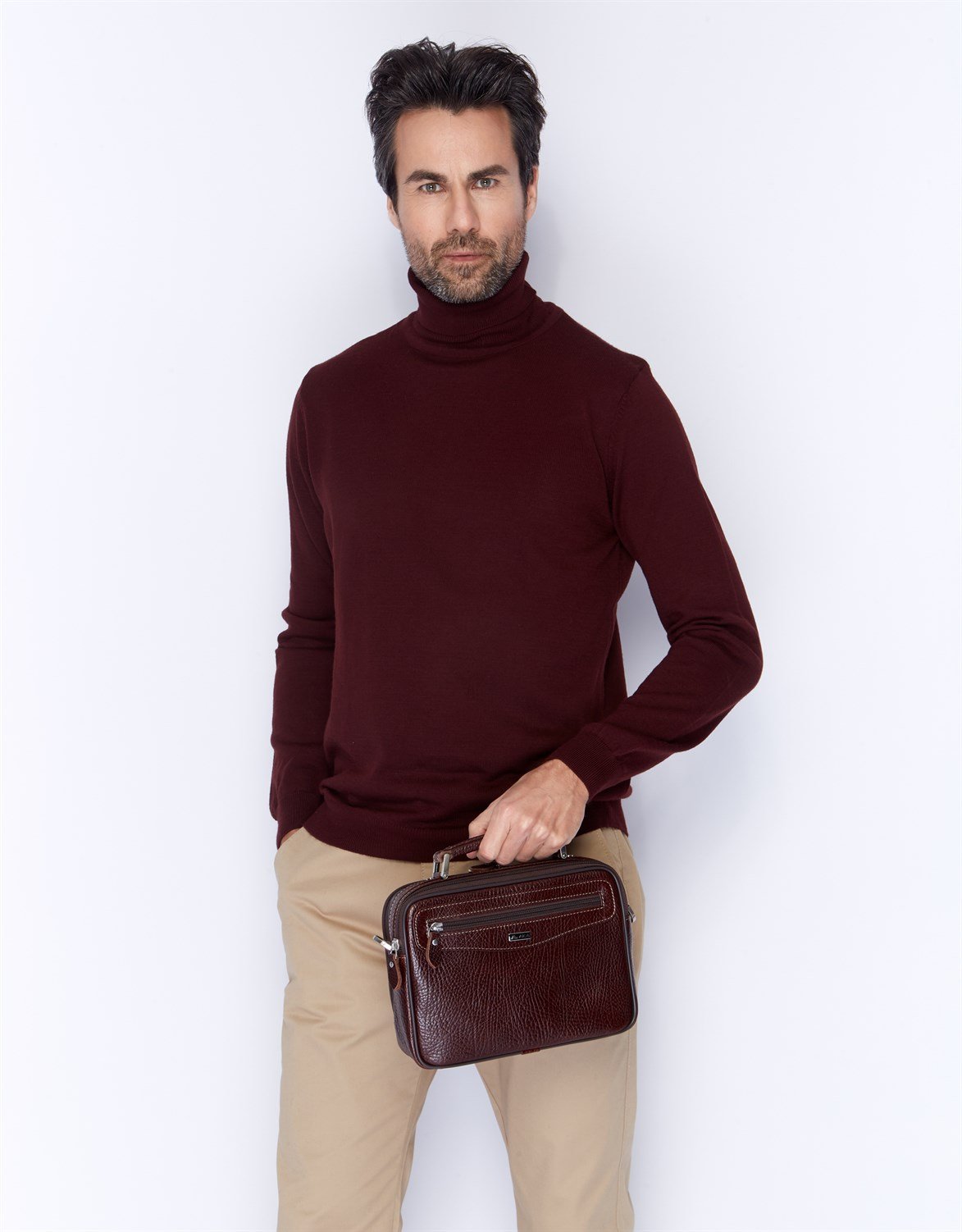 Genuine Leather Hand and Shoulder Bag 390 61