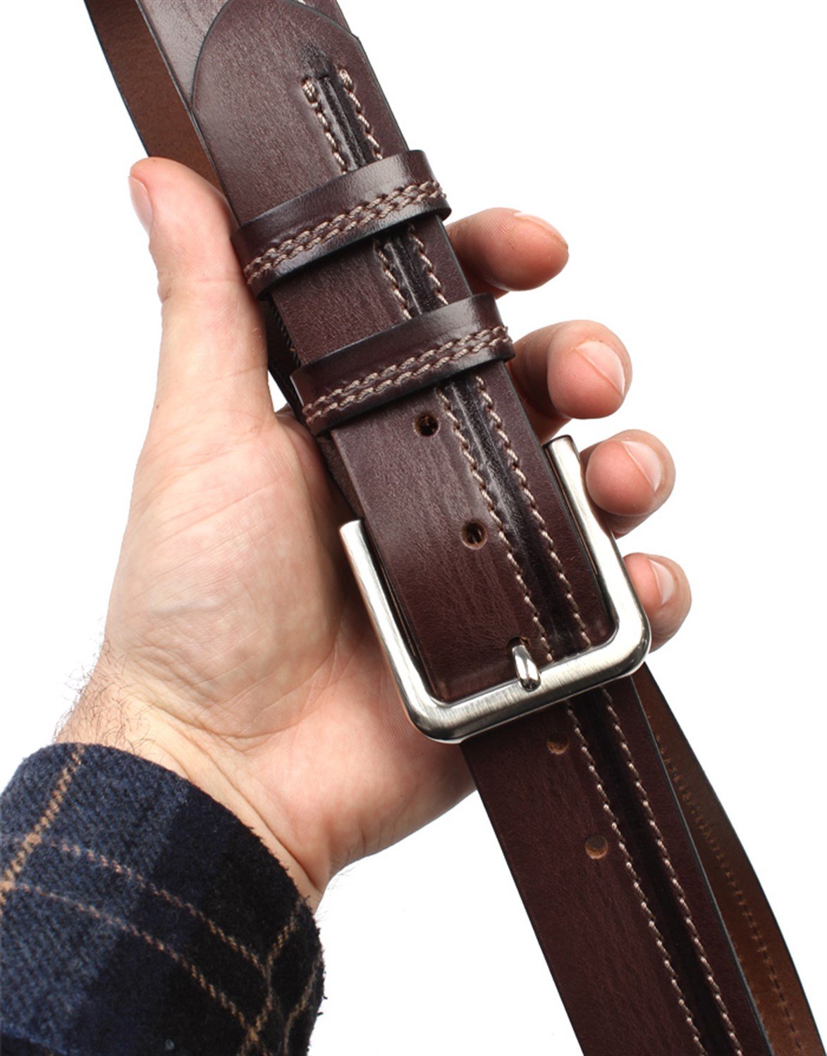 Kahverengi Hakiki Deri Spor Erkek Kemeri s133