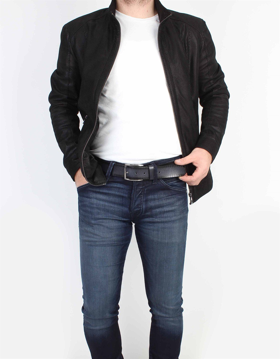 Lacivert Spor Deri Kemer sk0014