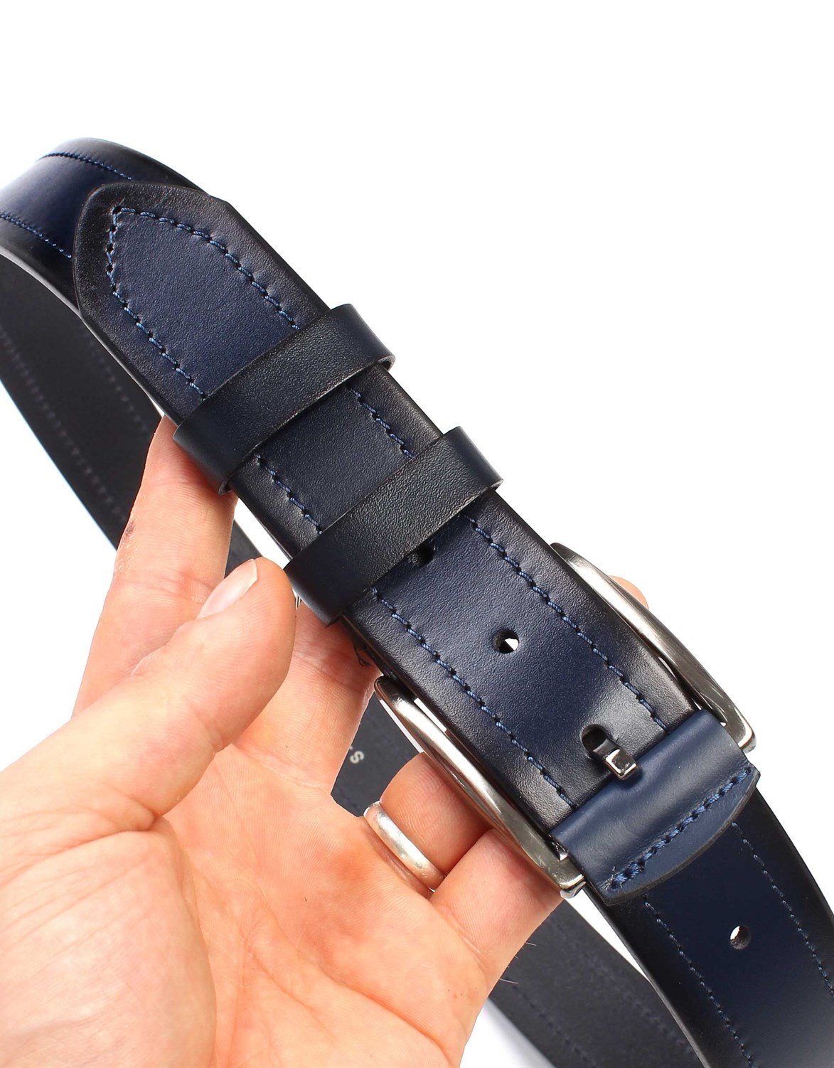 Lacivert Spor Deri Kemer sk099