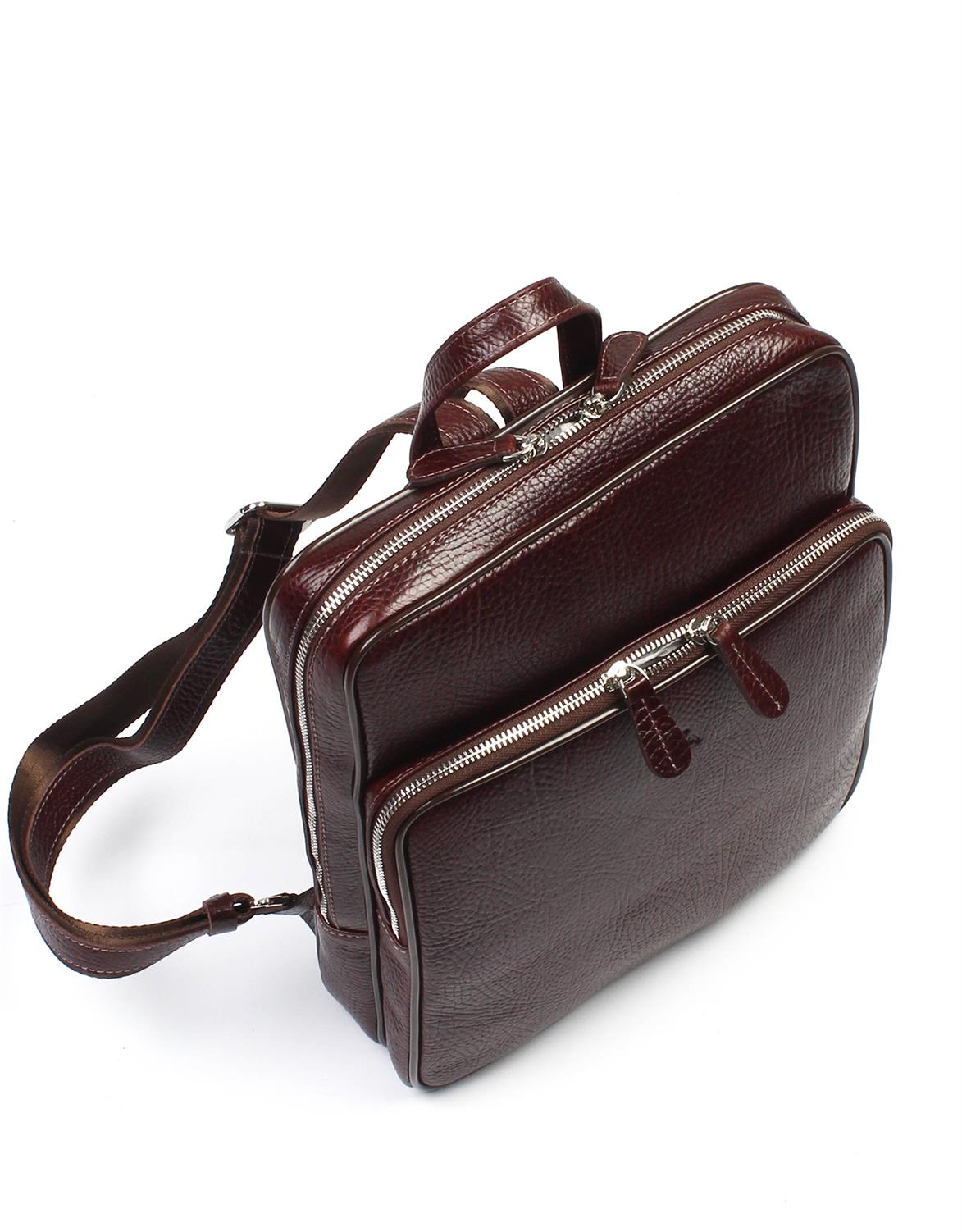 Orta Boy Kahverengi Deri Sırt Çantası 906