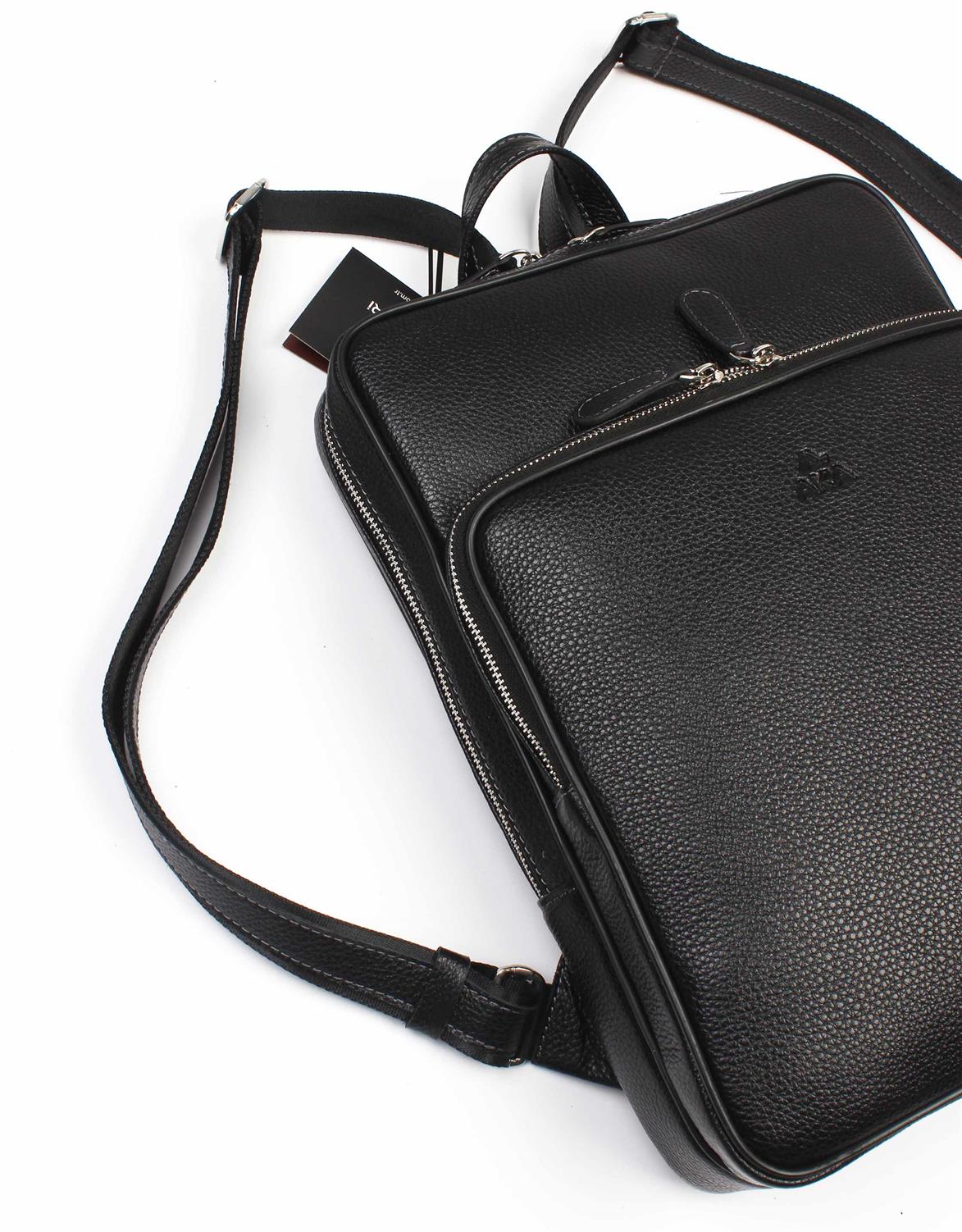 Orta Boy Siyah Deri Sırt Çantası 906