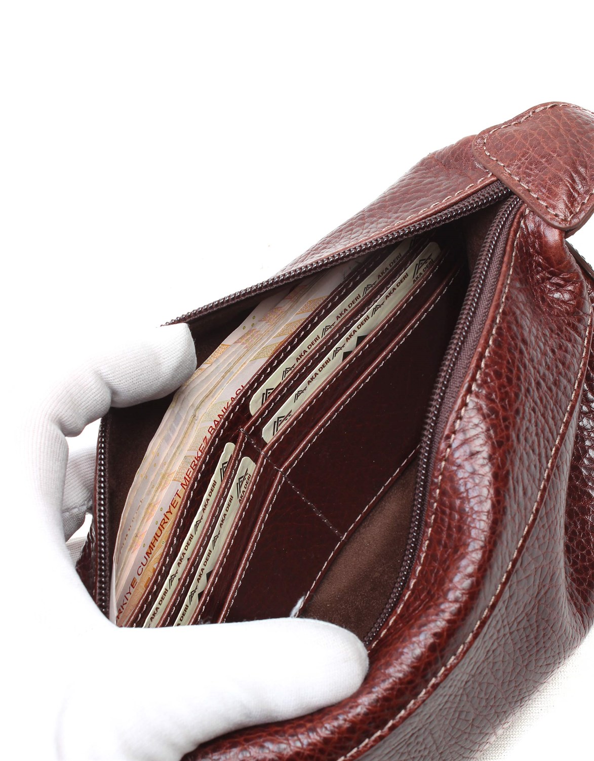 Parlak Kahve - Deri El Çantası 116