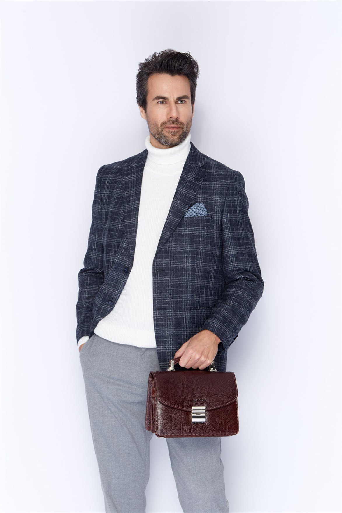 Genuine Leather Portfolio Bag - 132 - 61