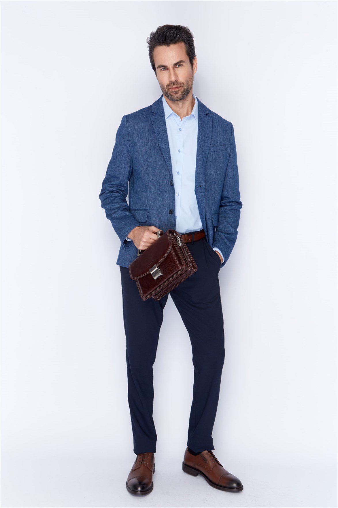 Parlak Kahve - Deri Portföy Çantası 164