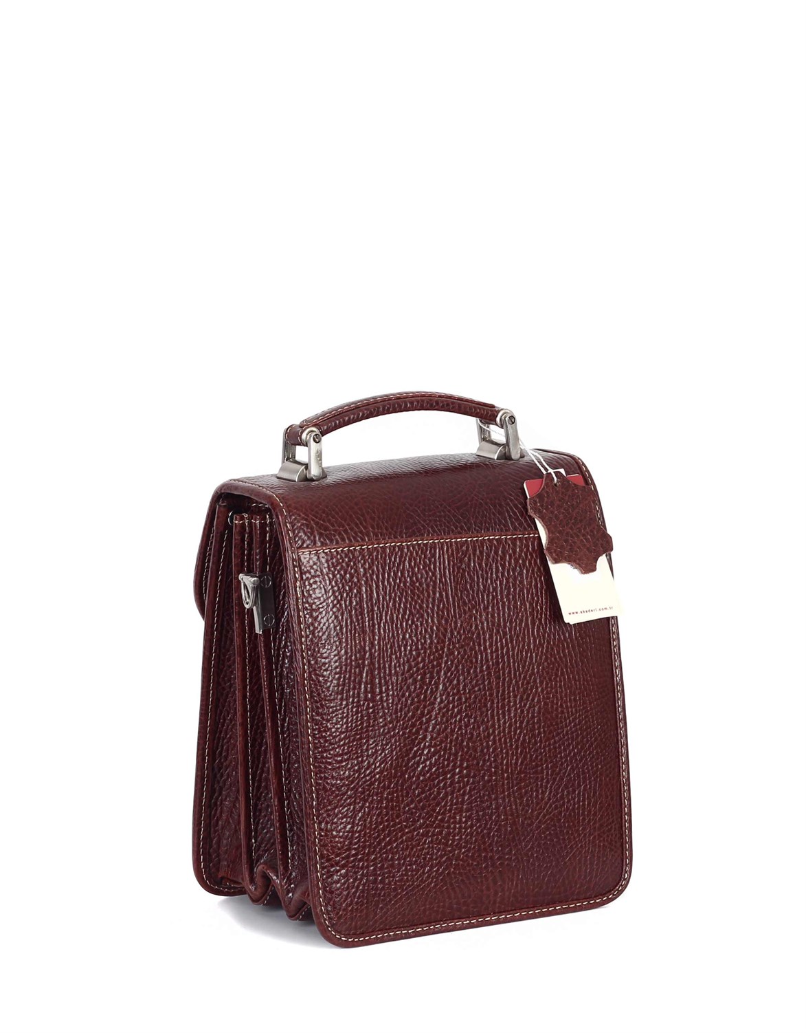 Parlak Kahve - Deri Portföy Çantası 300