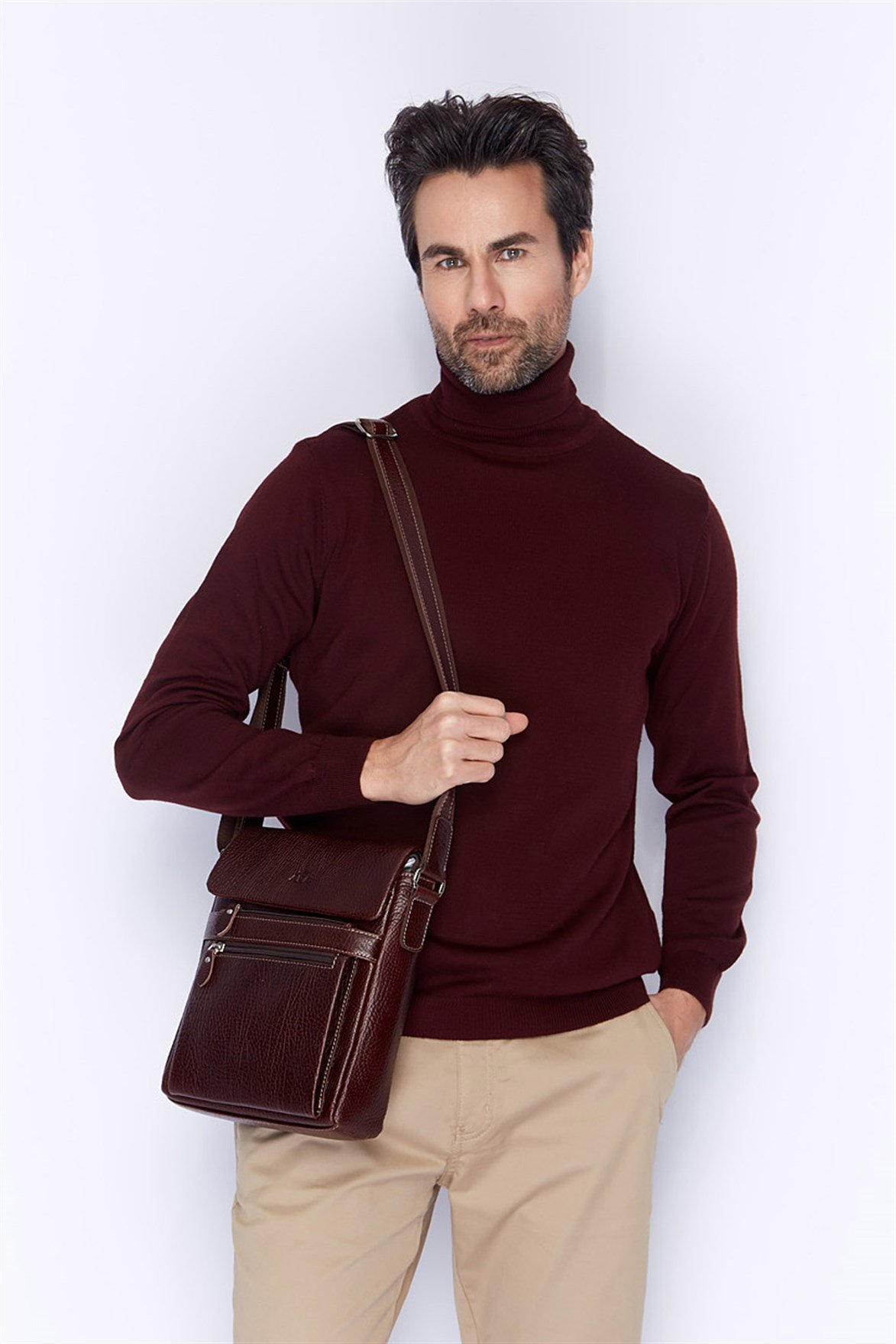 Genuine Leather Shoulder Bag - 323 - 61