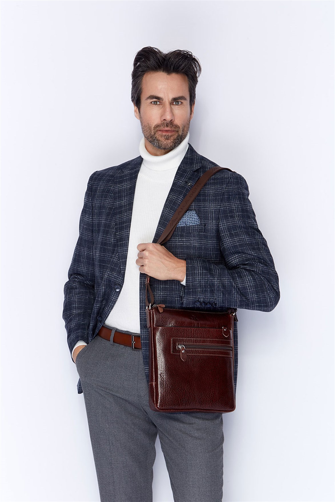 Genuine Leather Shoulder Bag - 343 - 61