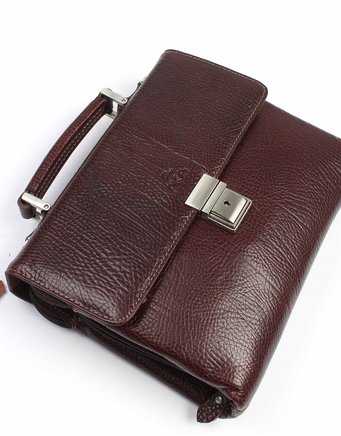 Parlak Kahve - Deri Portföy Çantası 350