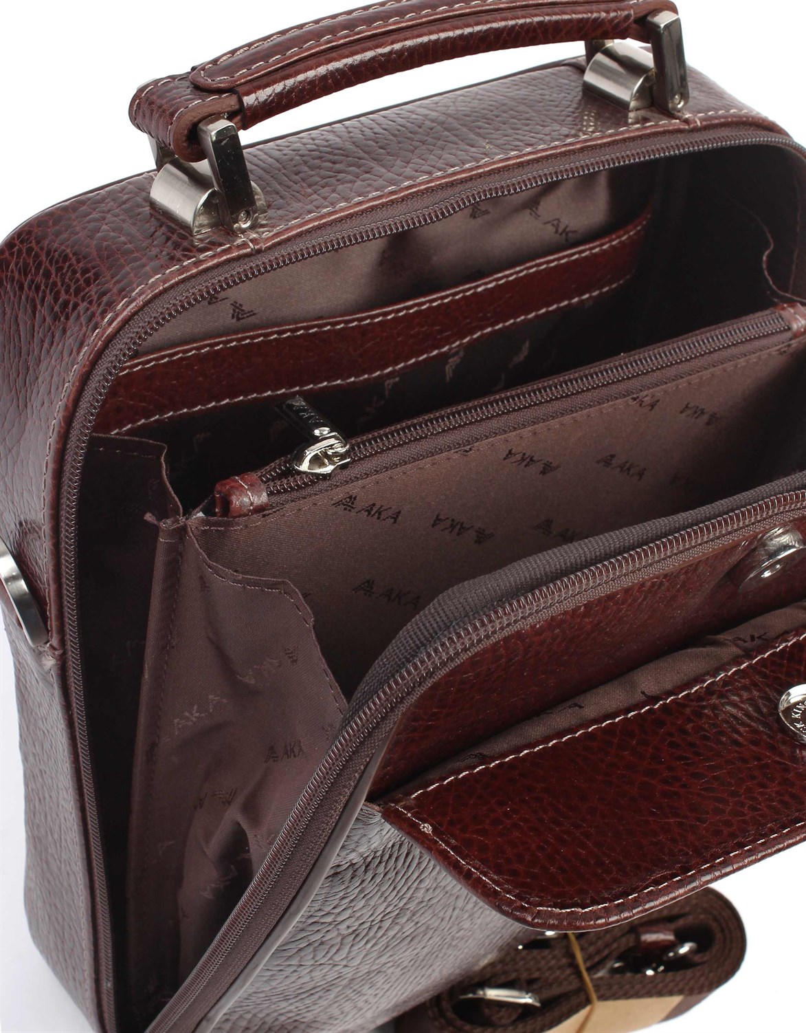 Parlak Kahve - Deri Portföy Çantası 375