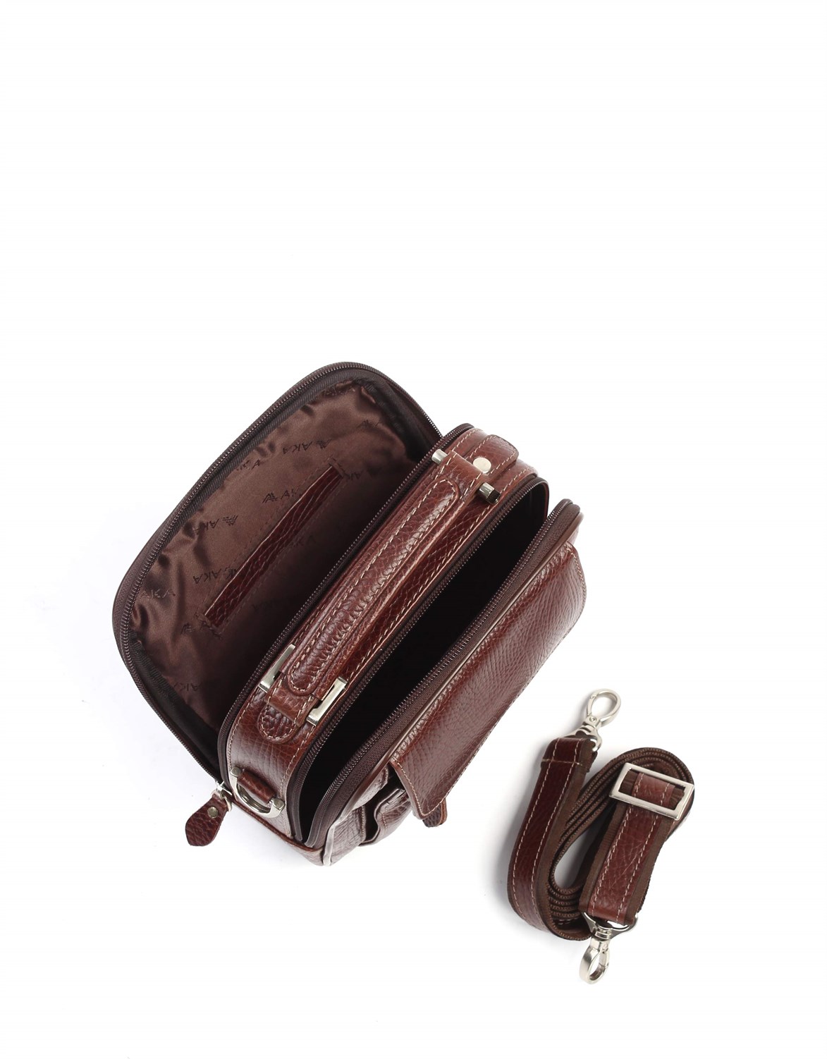 Parlak Kahve - Deri Portföy Çantası 395