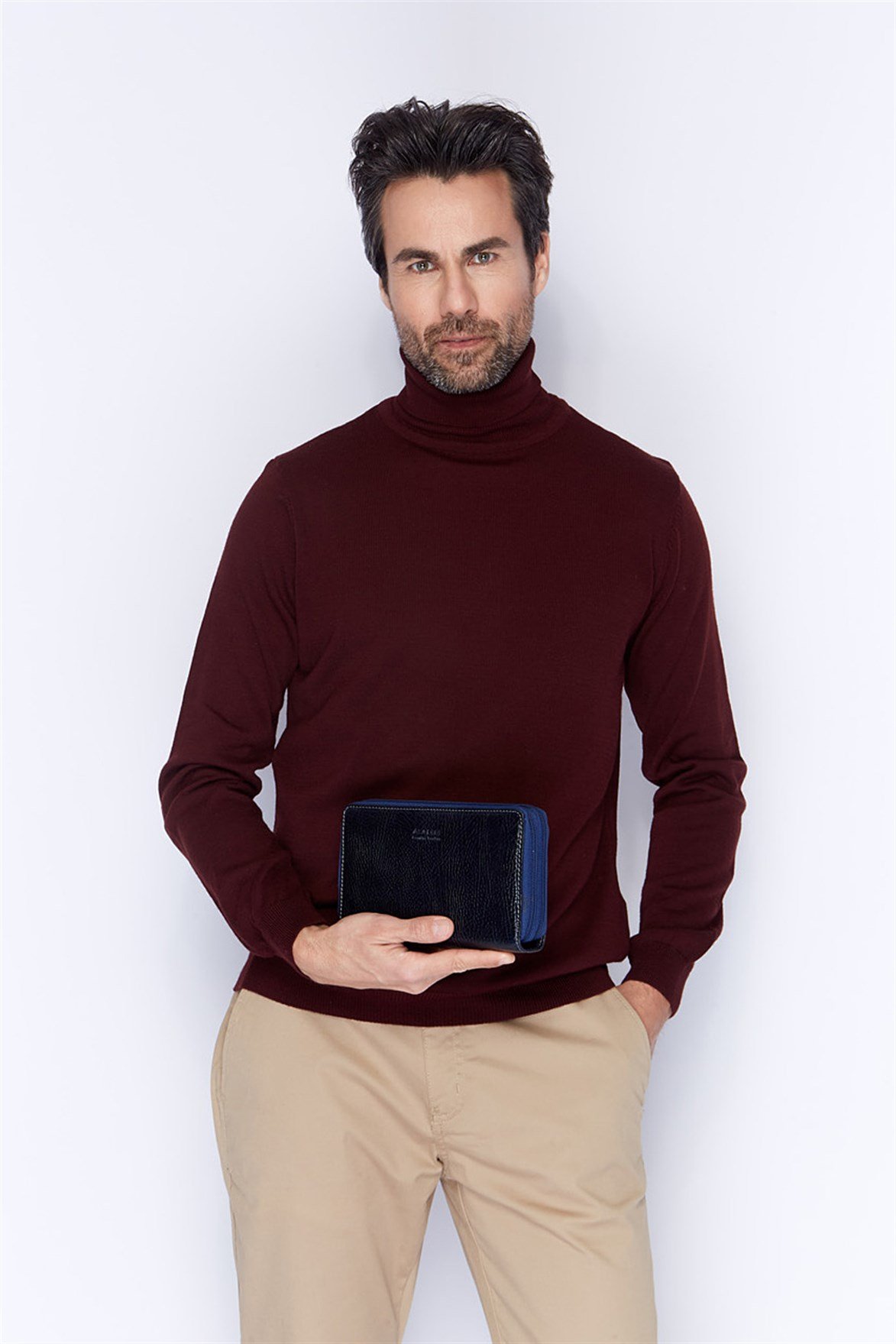 Parlak Lacivert - Deri El Çantası 331