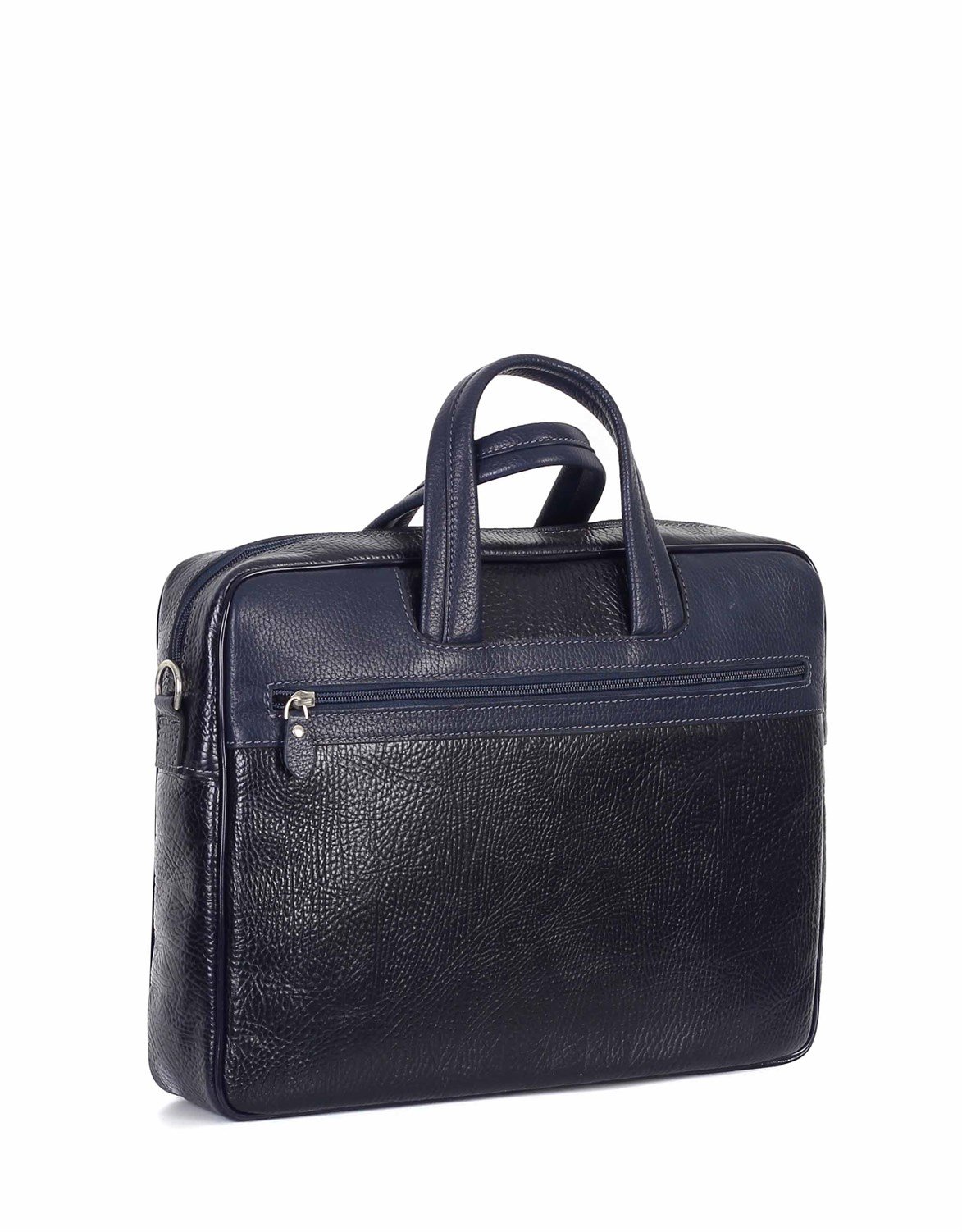 Parlak Lacivert - Deri Evrak Çantası 253