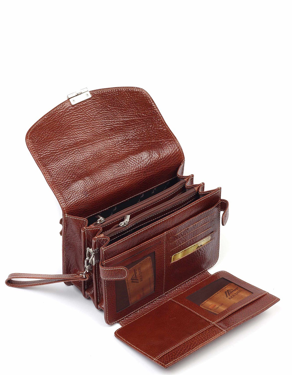 Parlak Taba - Deri Portföy Çantası 132