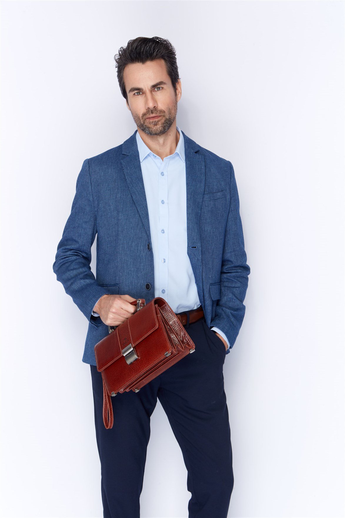 Parlak Taba - Deri Portföy Çantası 148