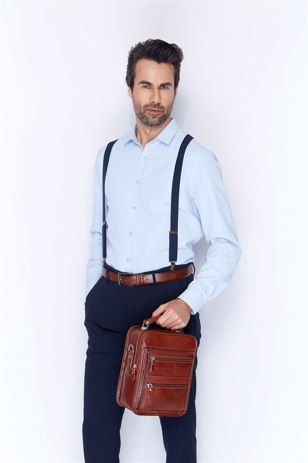 Parlak Taba - Deri Portföy Çantası 307