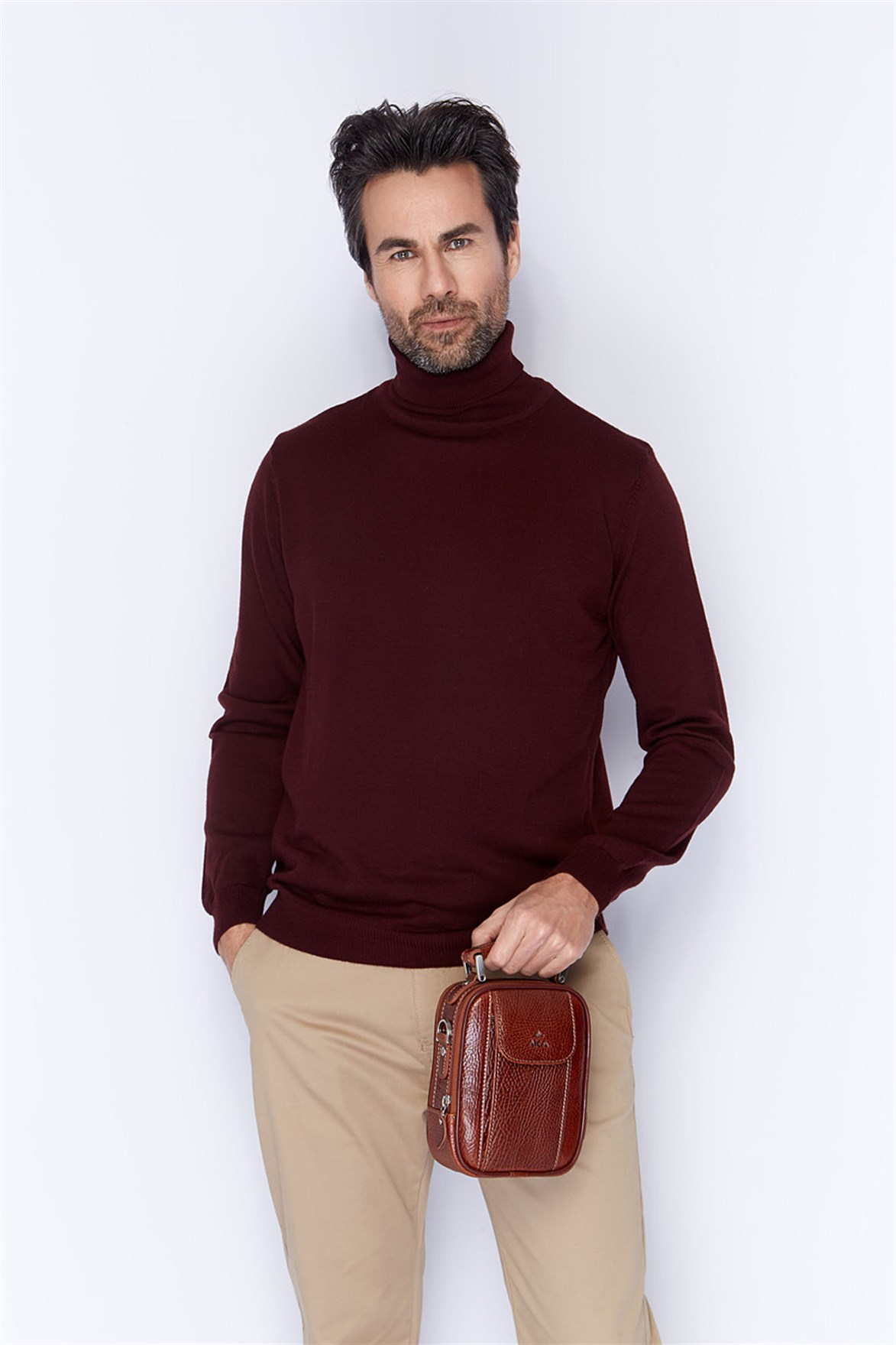 Parlak Taba - Deri Portföy Çantası 342