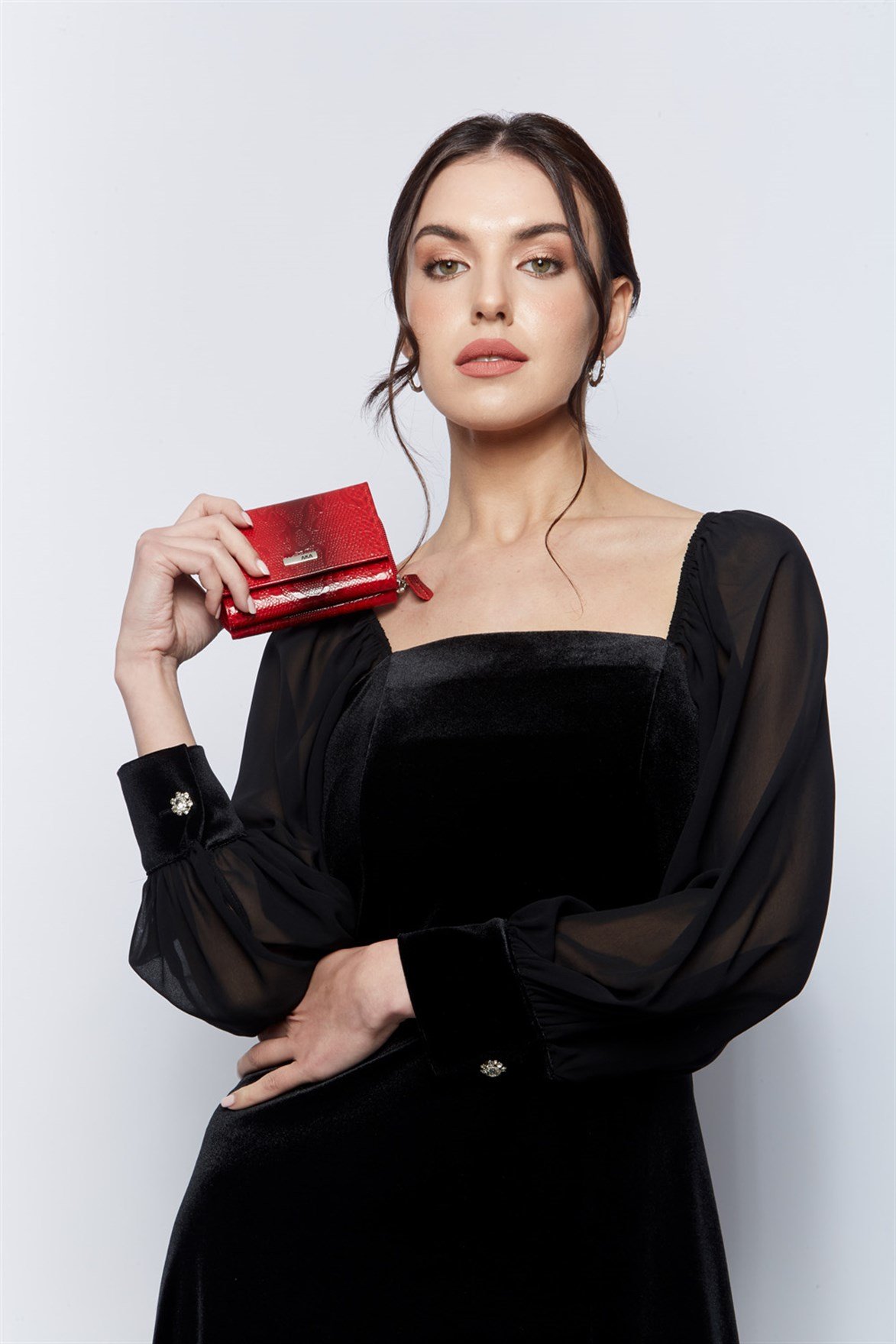 Rugan Yılan Kırmızı Hakiki Deri Kadın Cüzdanı (467-71)