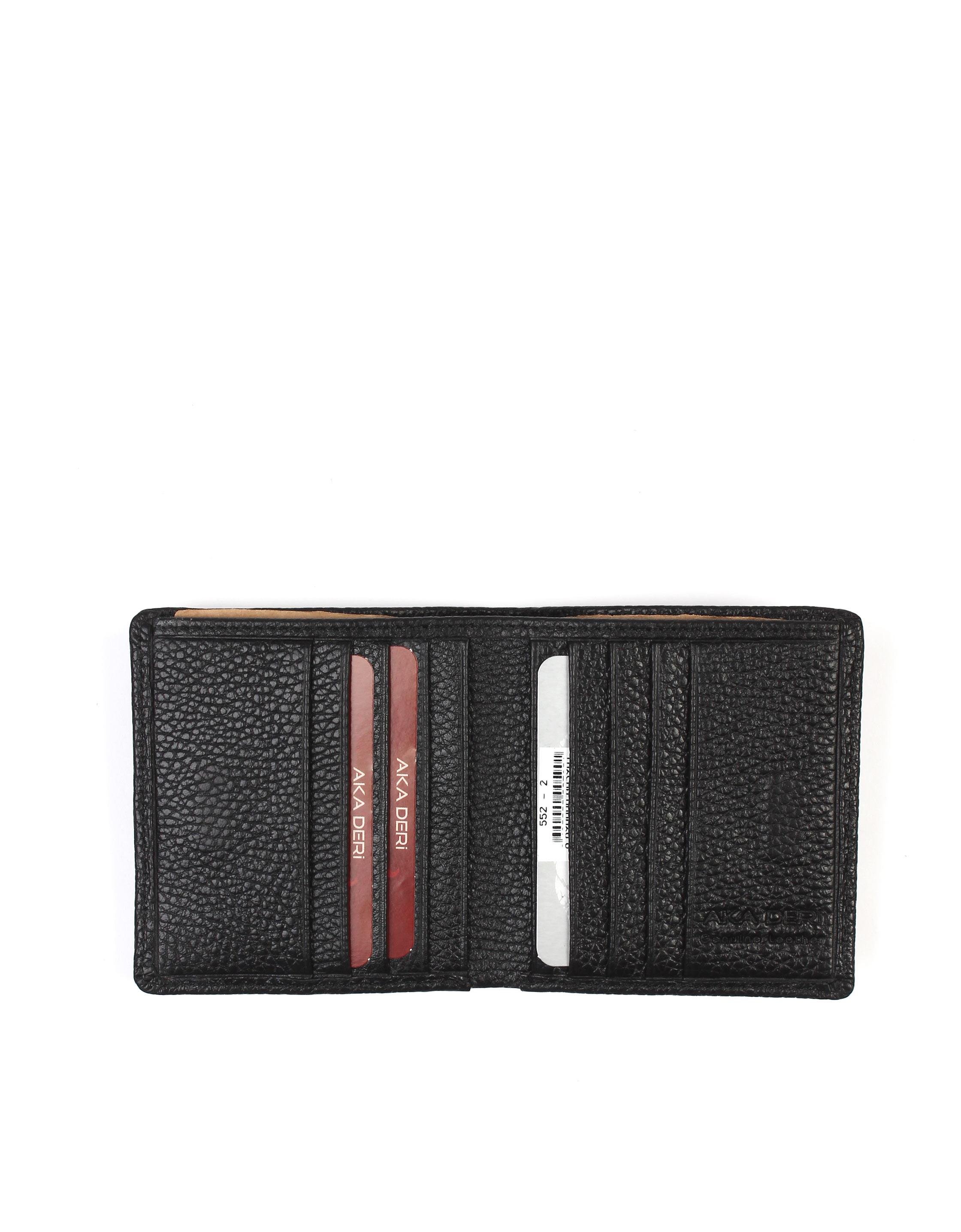 Siyah Aka Deri Erkek Cüzdanı 552