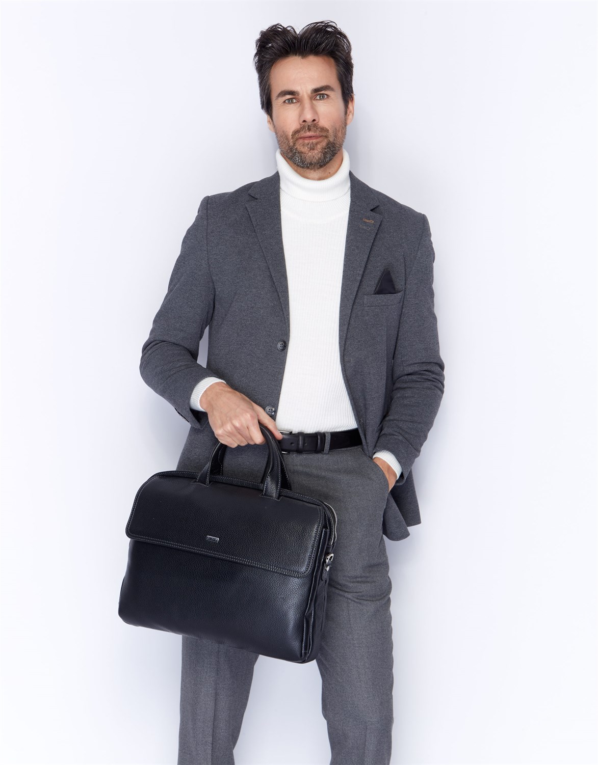 Genuine Leather Briefcase - 248 - 2