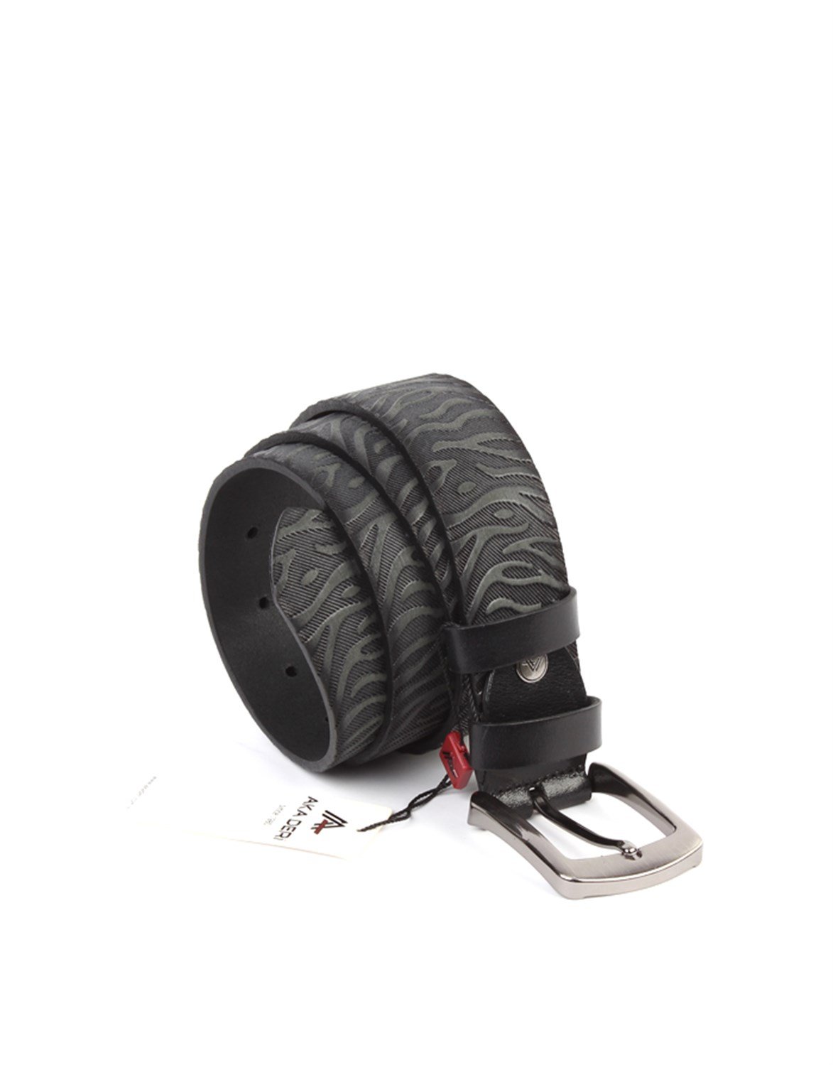 Siyah Hakiki Deri Spor Erkek Kemeri s210