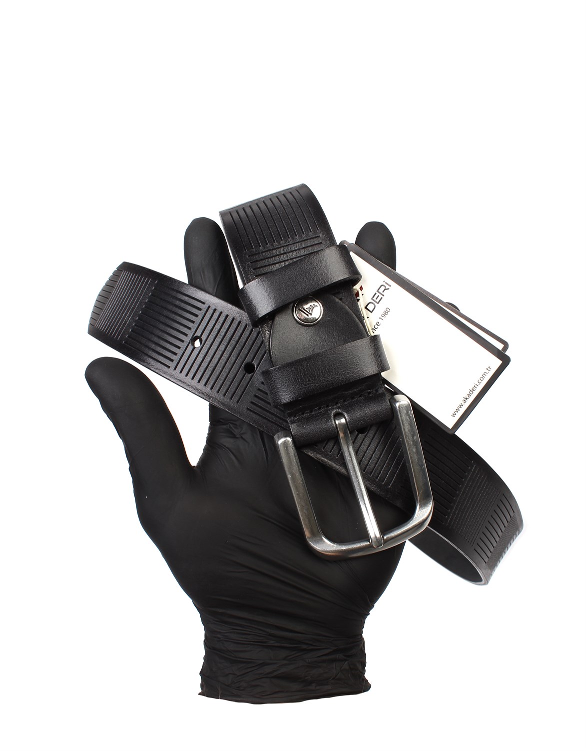 Siyah Hakiki Deri Spor Erkek Kemeri sk3010