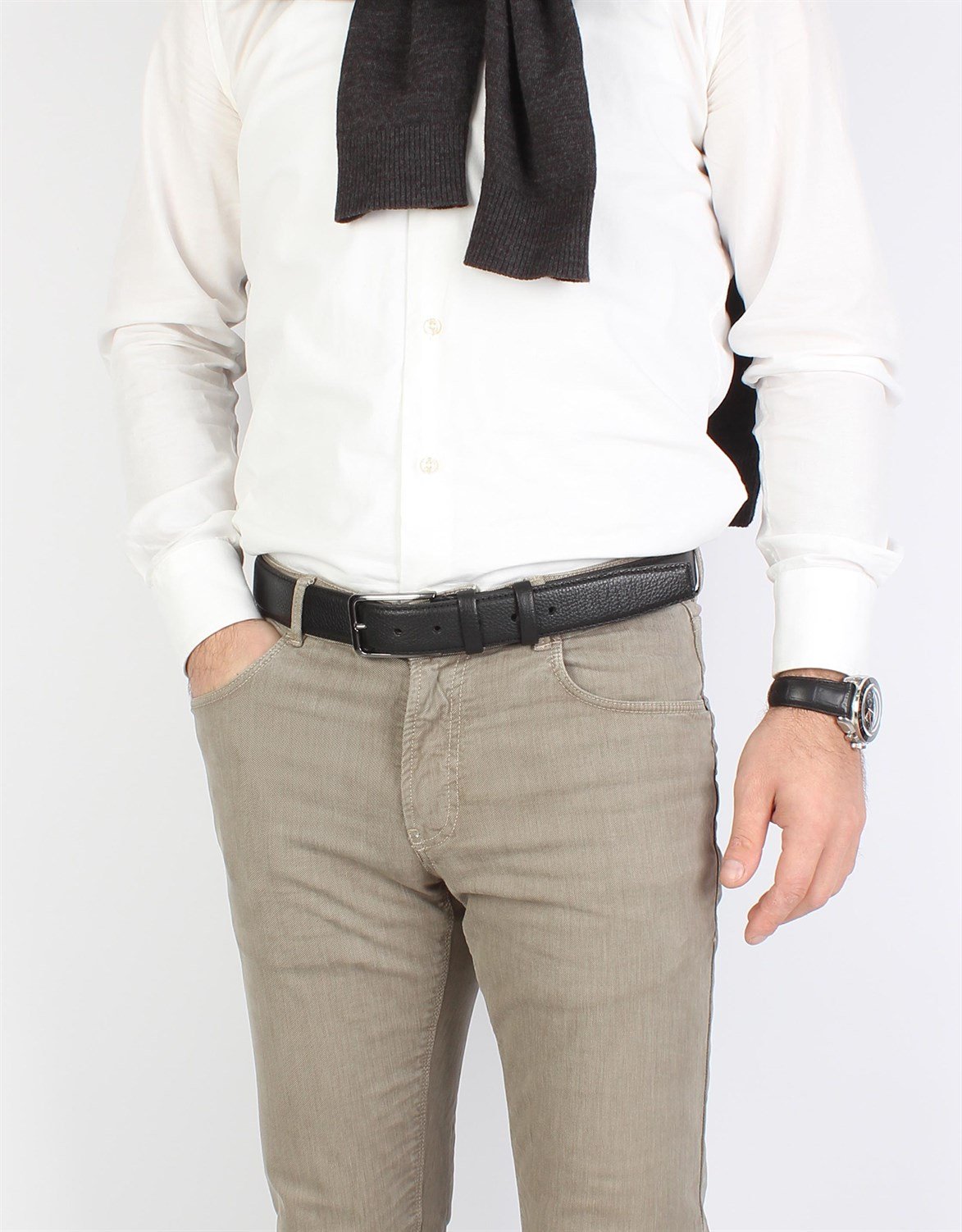 Siyah Klasik Deri Kemer kk1001