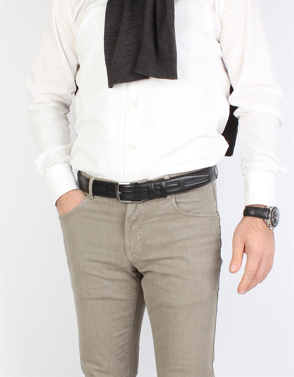 Siyah Klasik Deri Kemer kk2006