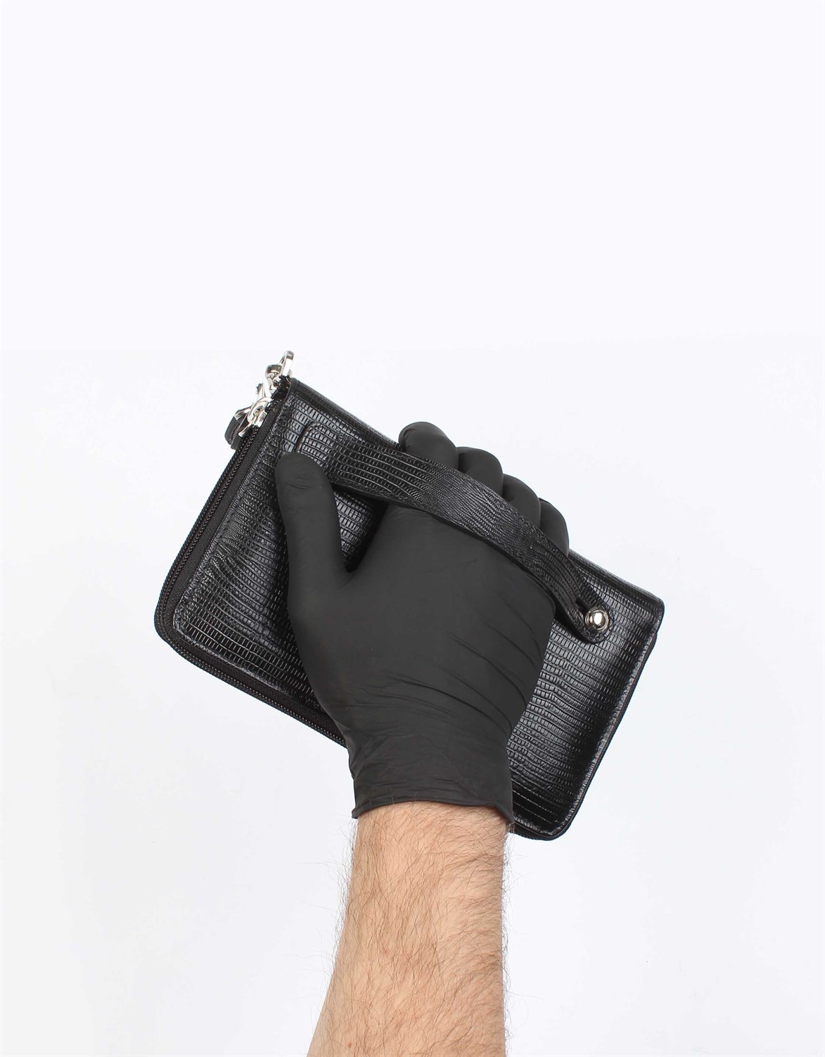 Siyah Lazer Desenli - Deri El Çantası 331