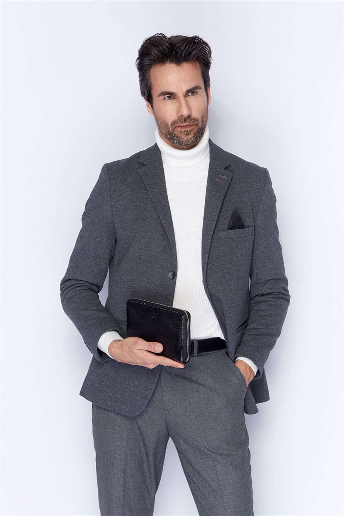 Siyah Lazer Desenli - Deri El Çantası 320