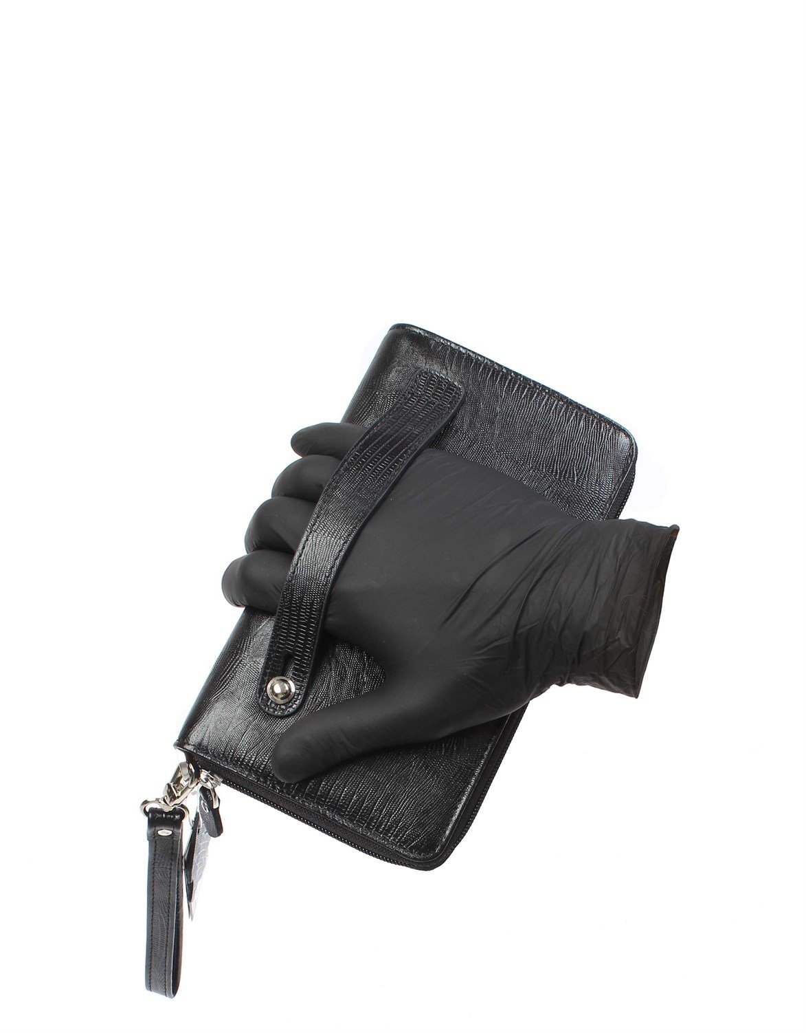 Siyah Lazer Desenli - Deri El Çantası 320