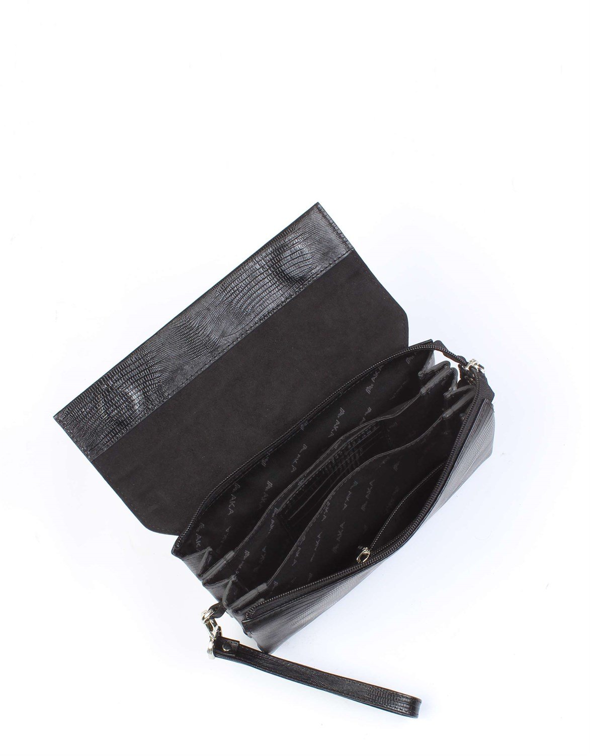 Siyah Lazer Desenli - Deri El Çantası 309