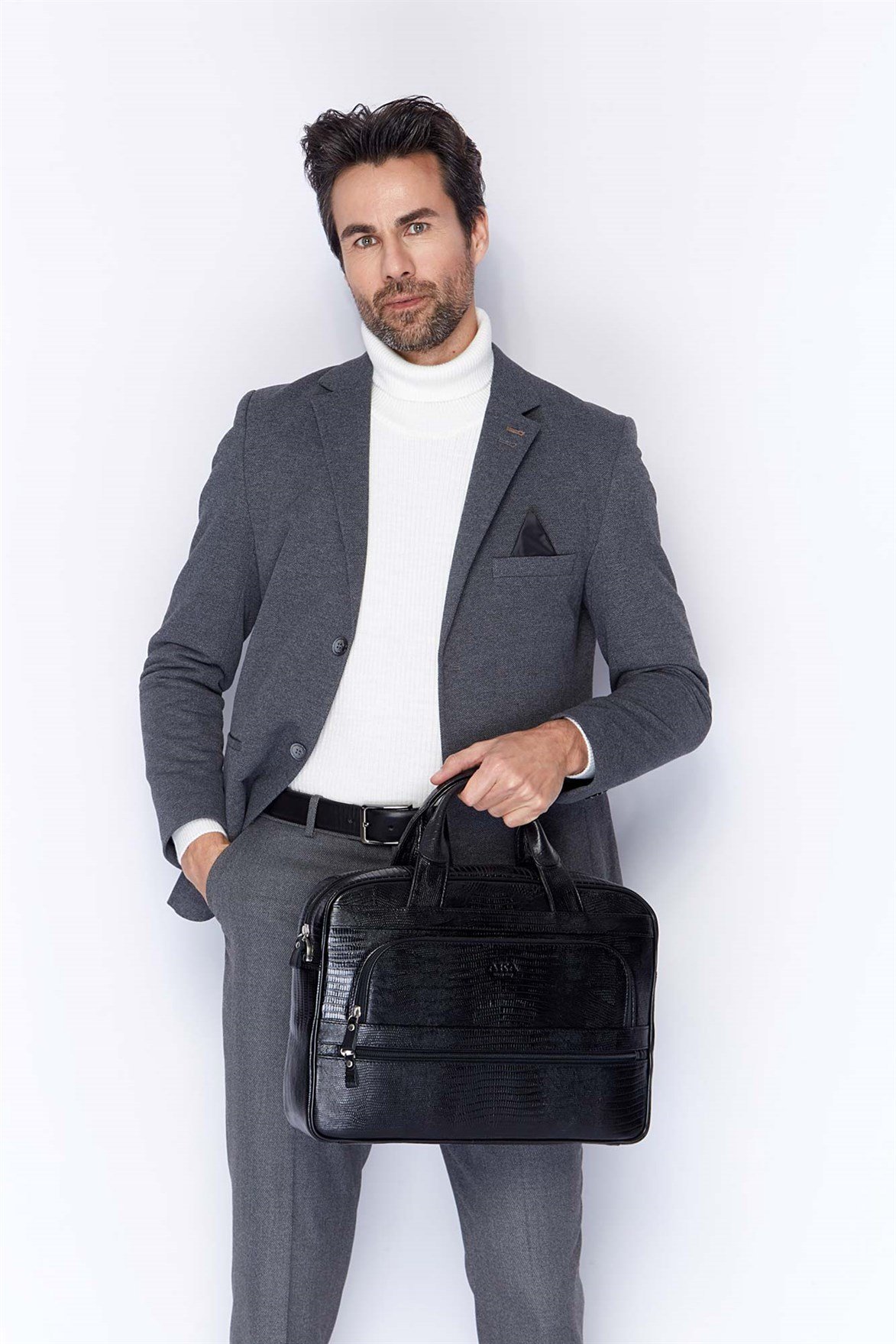 Genuine Leather Laptop Bag - 251 - 10