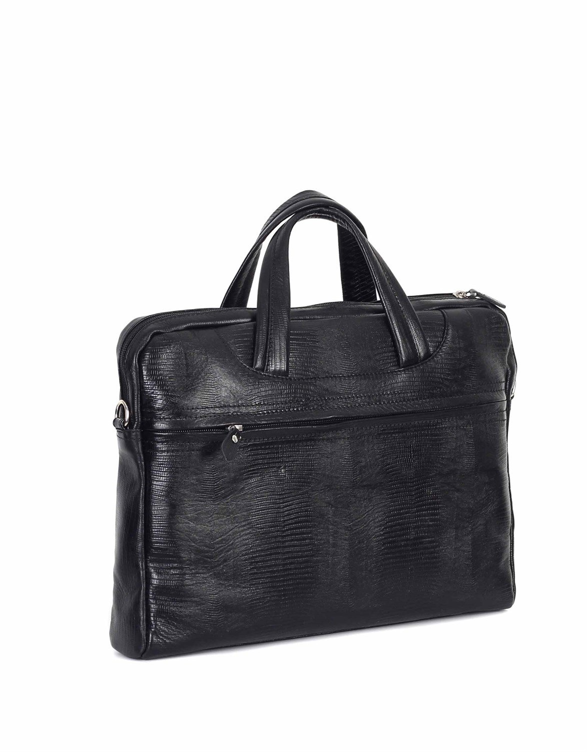 Siyah Lazer Desenli - Deri Evrak Çantası 298