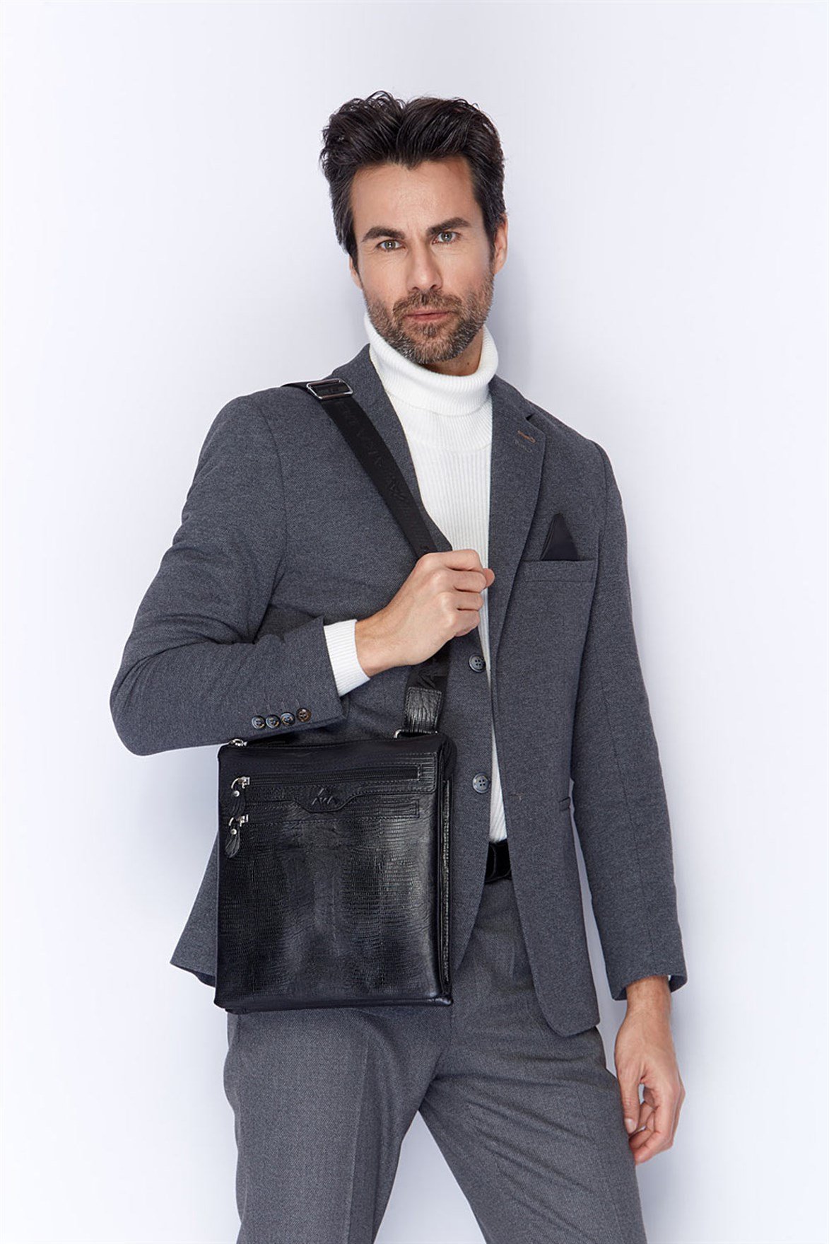 Genuine Leather Shoulder Bag - 326 - 10