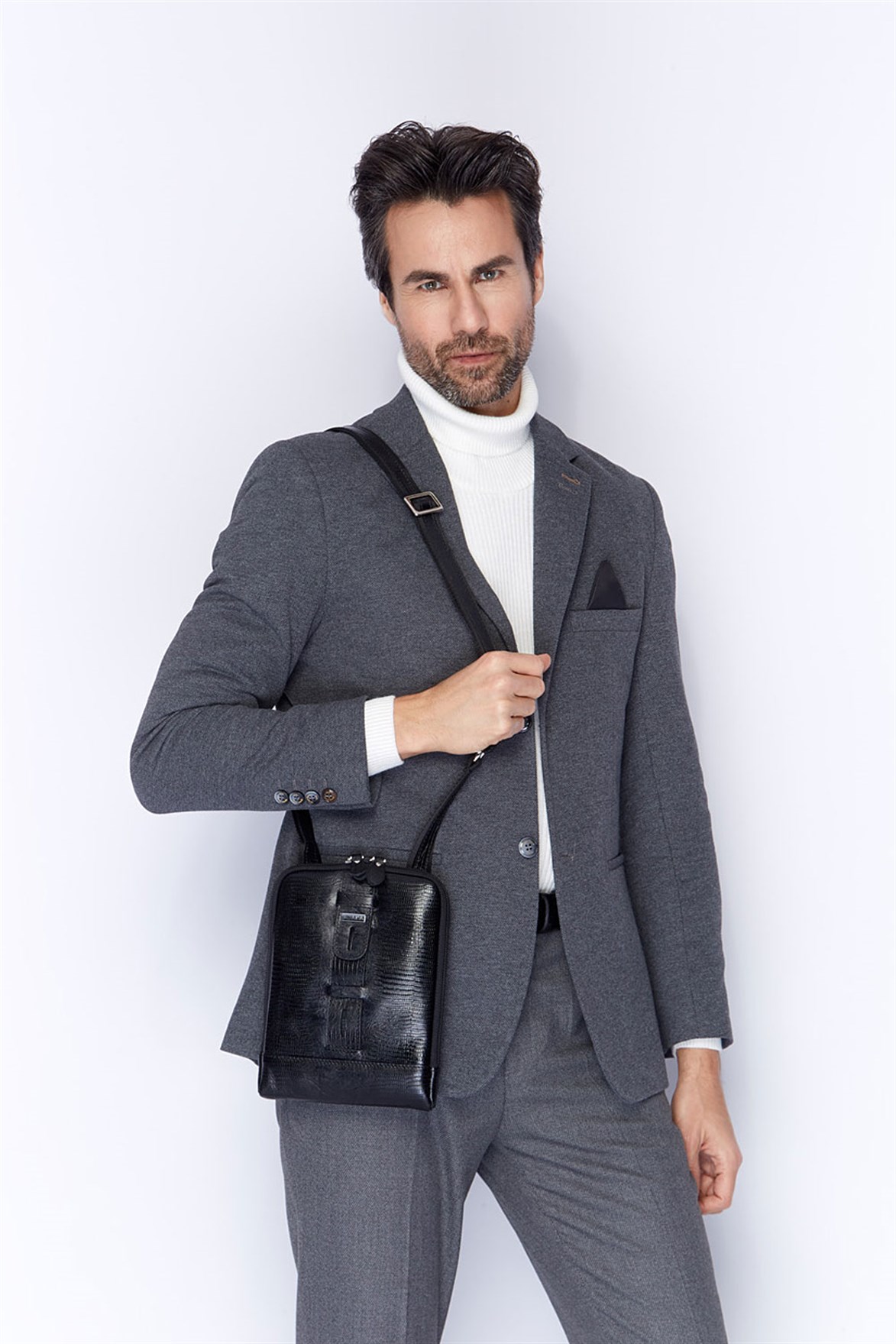 Genuine Leather Shoulder Bag - 346 - 10