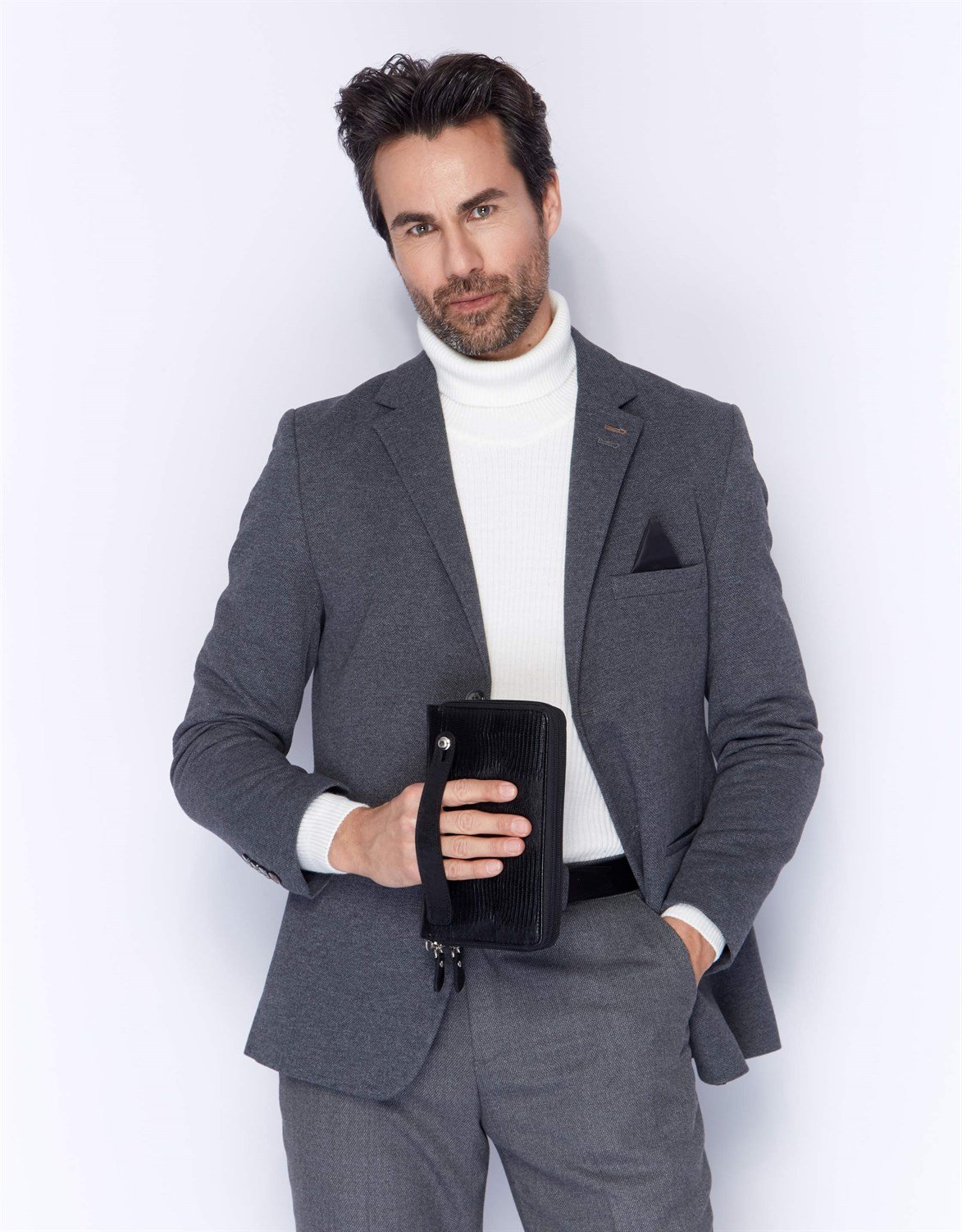 Siyah Lazer Desenli - Deri El Çantası 331