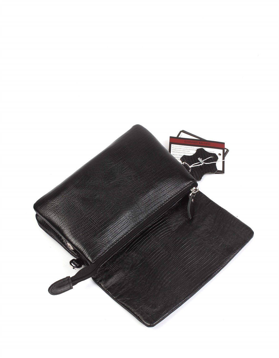 Siyah Lazer Desenli - Deri El Çantası 337