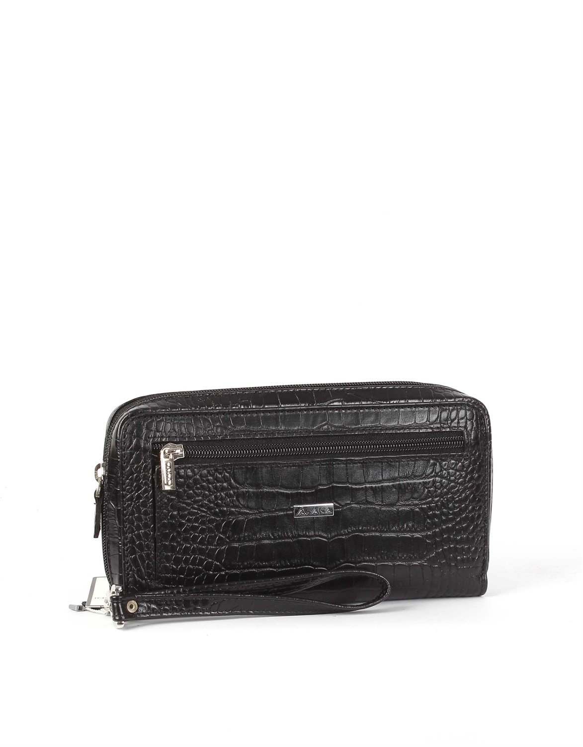 Siyah Timsah Desenli - Deri El Çantası 333