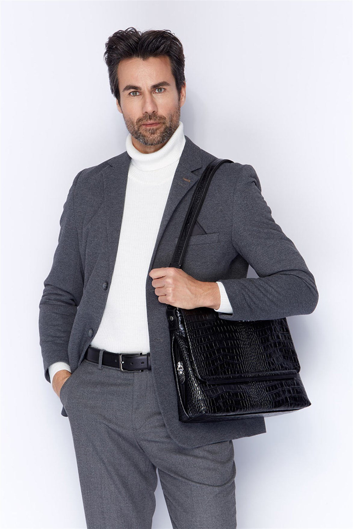 Genuine Leather Shoulder Bag - 312 - 12