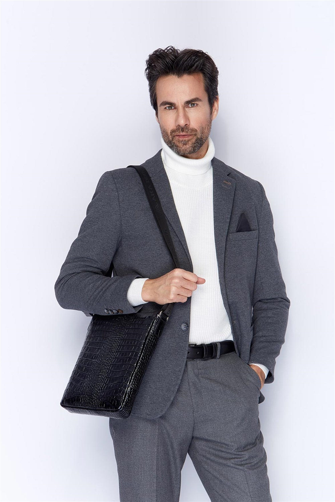 Genuine Leather Shoulder Bag - 343 - 12