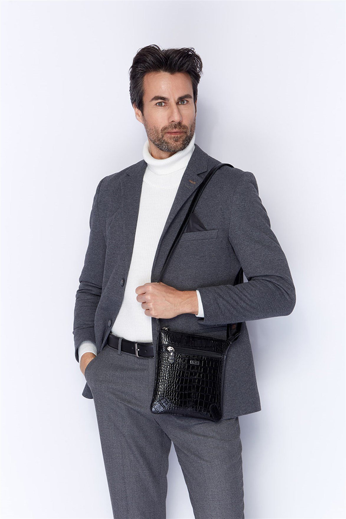 Genuine Leather Shoulder Bag - 317 - 12