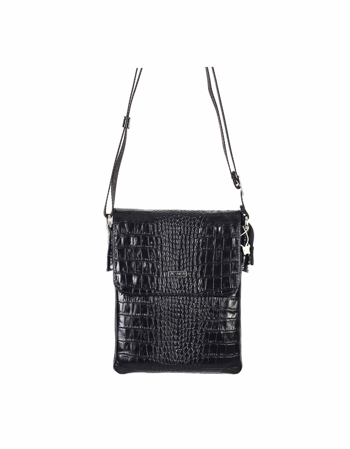 Siyah Timsah Desenli - Omuzdan Askılı Deri Çanta 322