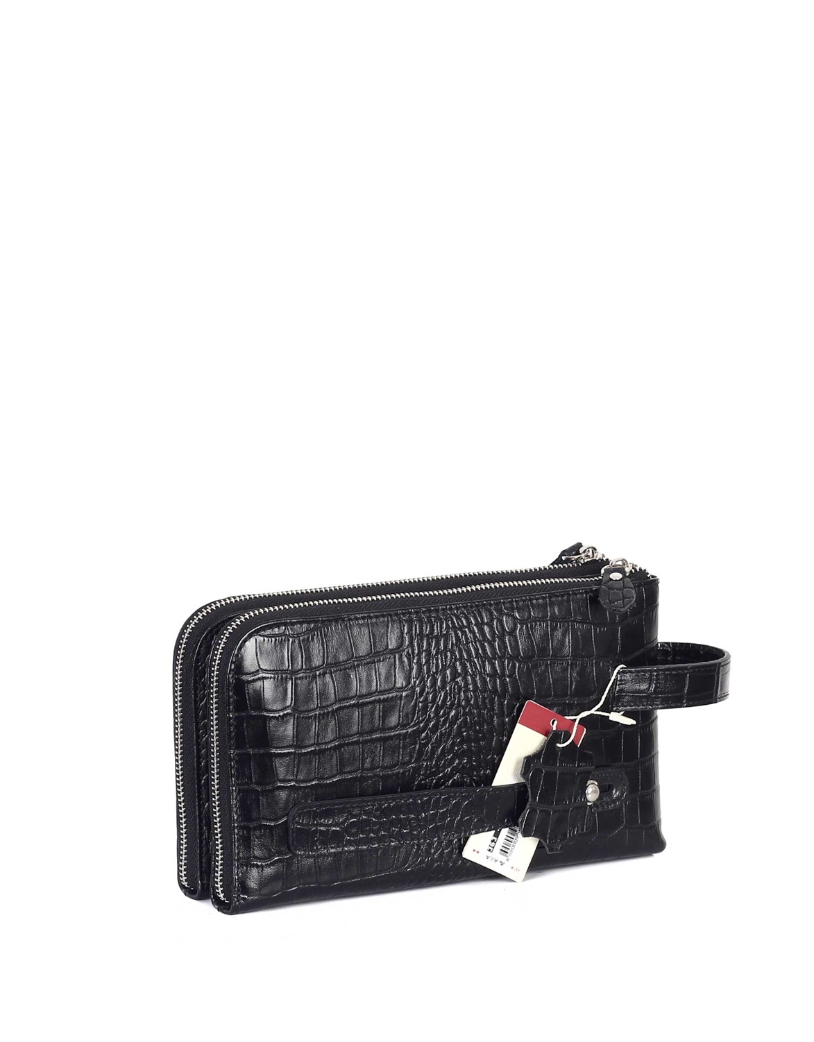 Siyah Timsah Desenli -Deri El Çantası 363