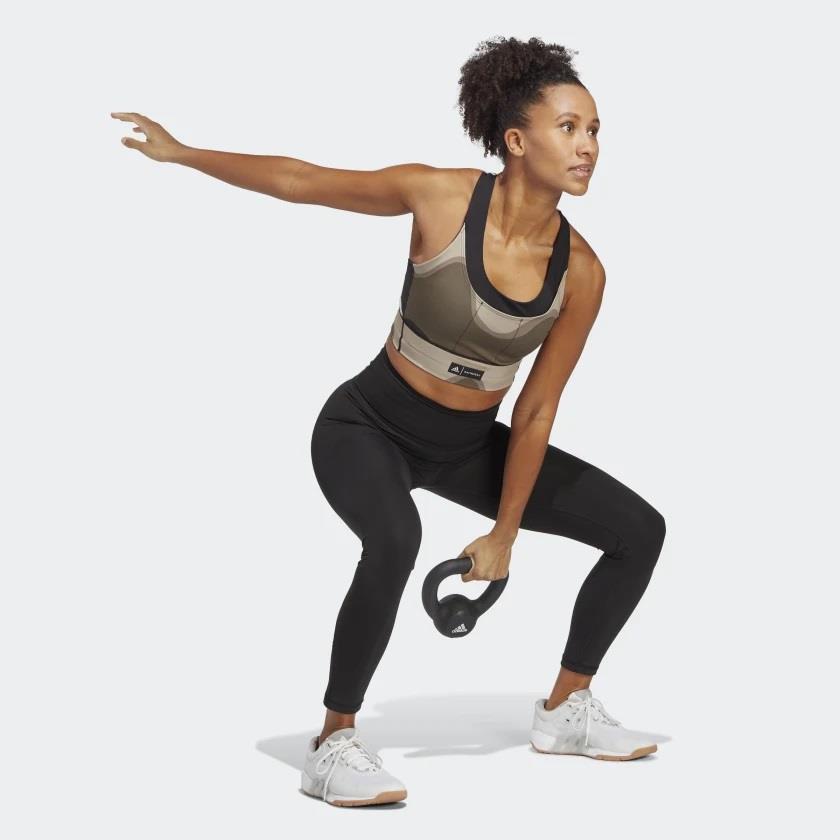 Adidas HR8171 X Marimekko Running Pocket Spor Bra Siyah