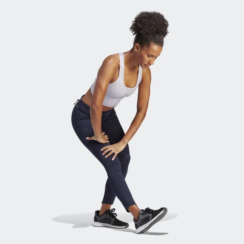 Adidas HZ4230 Medium Support Running Pocket Sporcu Brası Pedli Lila