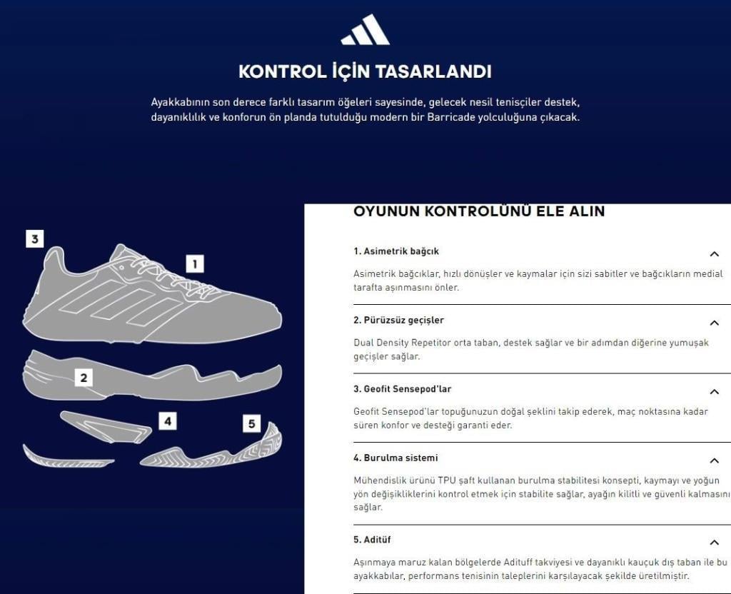 Adidas IF9130 Barricade Beyaz All-Court Kadın Tenis Ayakkabısı