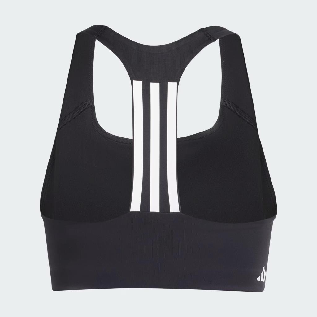 ADIDAS IQ3369 Power Impact Training Medium-Support 3-Stripes Siyah Sporcu Sütyeni